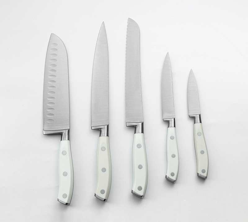 HS3039 6 шт., хит продаж, набор кухонных ножей с кованой ручкой из АБС-пластика с двойной стальной г