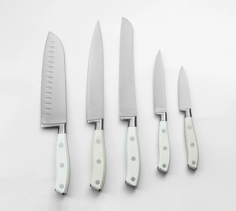 HS3039 5 шт Высококачественный кухонный нож с кованой ручкой из АБС-пластика с двойной стальной голо