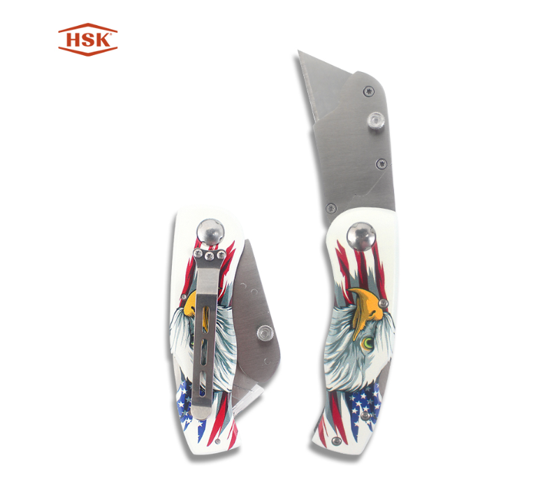 Складной нож FK104 American Flag Eagle, сверхпрочный нож для резки коробок EDC со сменным лезвием